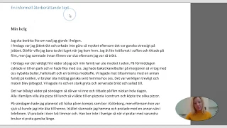 Informell text Min helg