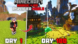 I Survived 100 Days in * Amplified * World on Minecraft Hardcore  !! ( HINDI 4k  )