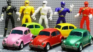 Transformers Stop motion - Bumblebee, Barricade, Power Rangers Movie Repaint Beetle Car Robot Toys