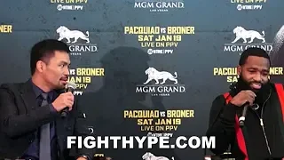 (WHOA!) PACQUIAO ASKS BRONER "ARE YOU SCARED" TO HIS FACE; ADRIEN RESPONDS WITH LOW ROACH JOKE