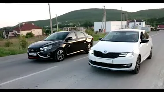 Веста Спорт отсечка 7200 vs Шкода Рапид 1.4 турбо