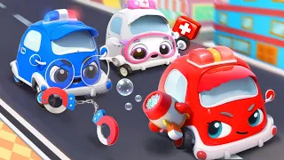 Little Rescue Squad - Fire Truck, Police Car, Ambulance | Vehicles Song | Kids Songs | BabyBus