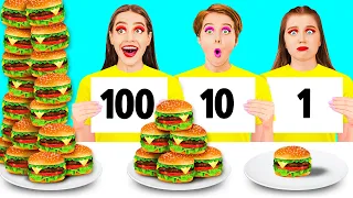 100 Capas de Alimentos Desafío | Momentos divertidos por DaRaDa Challenge