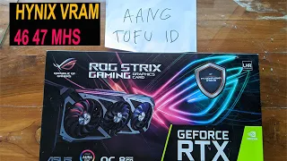 Asus ROG Strix RTX 3060 TI LHR 46-47mhs Hynix Vram memory hashrate unlock LHR