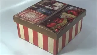 DIY napkin decoupage on wooden box/Ντεκουπάζ χαρτοπετσέτας ξύλινο κουτί