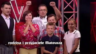 Mateusz Golicki- "nic tu po mnie" -przesłuchanie w ciemno- The Voine Kids Poland 2