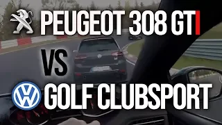 Peugeot 308 GTi vs VW Golf GTi Clubsports at the Nürburgring