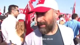 Halit Ergenç , Kenan İmirzalıoğlu & Sinem Kobal | Yenikapı rally (7/8/2016)