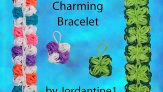 New Charming Bracelet or Charm - Hook Only - Loomless - Rainbow Loom - Four Leaf Clover