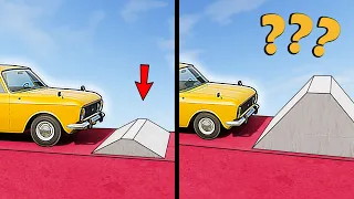 Vehicles passing Increasing Trapezoidal Bumps in BeamNG.drive 2