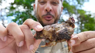 7 CHEF COOKING WILD FOODS AT A HUNTERS COOKOUT ON A RIVER ISLAND!!