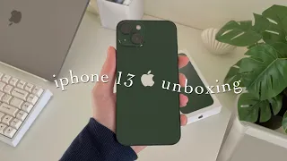 🌿 iphone 13 green (256gb) aesthetic unboxing & accessories