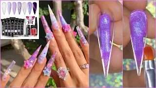 Purple SAVILAND POLYGEL Kit Review Fast & Easy Perfect Nails Hack Lazy Girl Method CareBear Tutorial