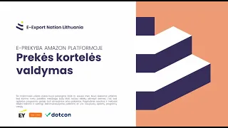 E-Export Nation Lithuania. E-prekyba Amazon Platformoje. Prekės kortelės valdymas