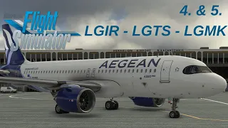 MSFS | Greece Tour Leg 4  & 5 | Heraklion - Thessaloniki - Mykonos | Aegean Airlines | A320neo