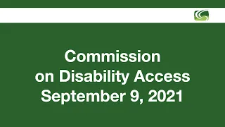 Greenfield Commission on Disability Access Meeting September 9, 2021