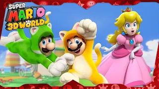 Super Mario 3D World for Wii U ᴴᴰ Full Playthrough (No Warps, 3-Player)