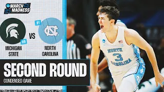 North Carolina vs. Michigan State - Second Round NCAA tournament extended highlights