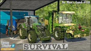 Survival in No Man's Land Ep.180🔹Cutting Down Trees. Mowing & Making Grass Silage Round Bales🔹FS 22