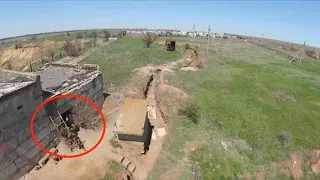 Ukrainian Drone Buzzes Low Over Proxy Trenches, Records Russian Mine Launchers