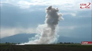 Specialists detonate white phosphorous shell that Armenians fired on Tartar