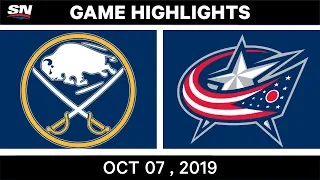NHL Highlights | Buffalo Sabres vs. Columbus Blue Jackets - Oct. 07, 2019