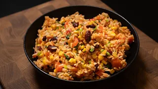 Very tasty rice with vegetables and beans! Eat and lose weight