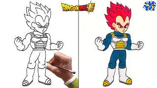 Vegeta Super Saiyan God Drawing || How to Draw Vegeta Super Saiyan God Full Body Step by Step