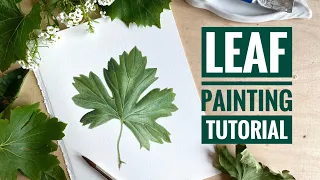 How to paint a realistic leaf with watercolors | Watercolor painting practice