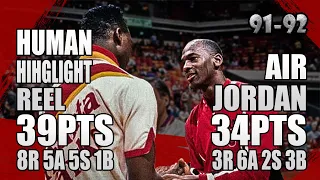 Michael Jordan vs Dominique Wilkins Highlights (1991.12.26) - 73pts TOTAL! UNLIMITED BUCKETS!