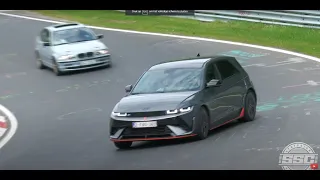 Nurburgring Hyundai Ioniq 5N heavy traffic + rain!