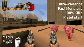 ГОНКА КОВБОЕВ в DOOM [] Doom Wads: Junkfood 3 Map09 + Map10 UV with Fast monsters