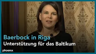 Pressekonferenz mit Annalena Baerbock und ihren baltischen Amtskolleg:innen