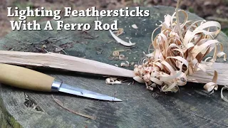 lighting feather sticks with a ferro rod.