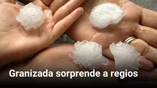 Granizada sorprende a regios