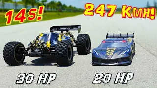 30 HP 14s MONSTER! 150+ Mph Arrma tire Break-in!