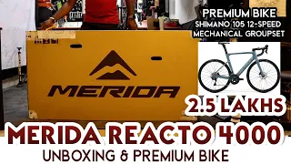 Unboxing MERIDA REACTO 4000 (MATT STEEL BLUE/SILVER) Premium bike worth 2.5 lakhs