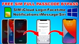 FREE Passcode Bypass Windows With Sim/Signal/Network iOS 14.8/12.5.5 iCloud/Facetime/Notification