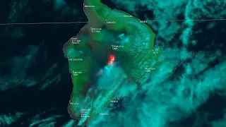 Mauna Loa eruption seen from space