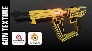 BLENDER & SUBSTANCE PAINTER: GUN TEXTURE