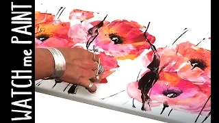 Acrylicpainting timelapse painting - abstract painting - acryl malen - floral art by zAcheR-fineT