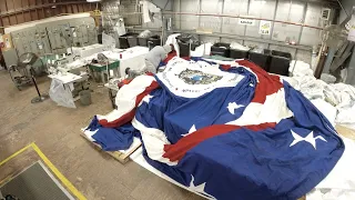 New Jersey (SSN 796) Bow Flag Preparations