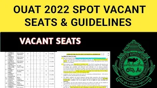 OUAT SPOT 2022 VACANT SEATS & GUIDELINES