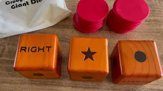 Crobyi Giant Right Center Left Dice Game Review, made of New Zealand pinewood