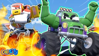 Evil HULK Monster Truck CLONES destroy CAR CITY! - Transformer Robot Car Epic Battle | Robofuse