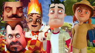 Hello Neighbor - My New Neighbor Aaron Fire Mya Hunter Player Dark Riddle History Gameplay