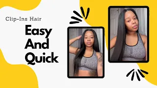 Clip Ins Extensions HACK!🥶Easy & Quick Natural Hairstyle With Clip Ins Hair Ft  #ELFINHAIR