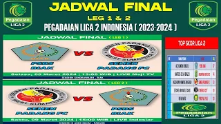 JADWAL FINAL LEG 1 & 2 Liga 2 Indonesia 2024 Hari Ini - PSBS VS Semen Padang - Pegadaian Liga 2 2023