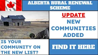 AAIP Rural Renewal Stream Updates | New Rural Communities Added
