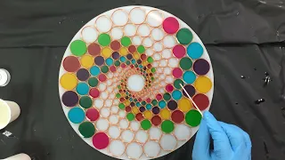 Nested Circles Stained Glass resin art.